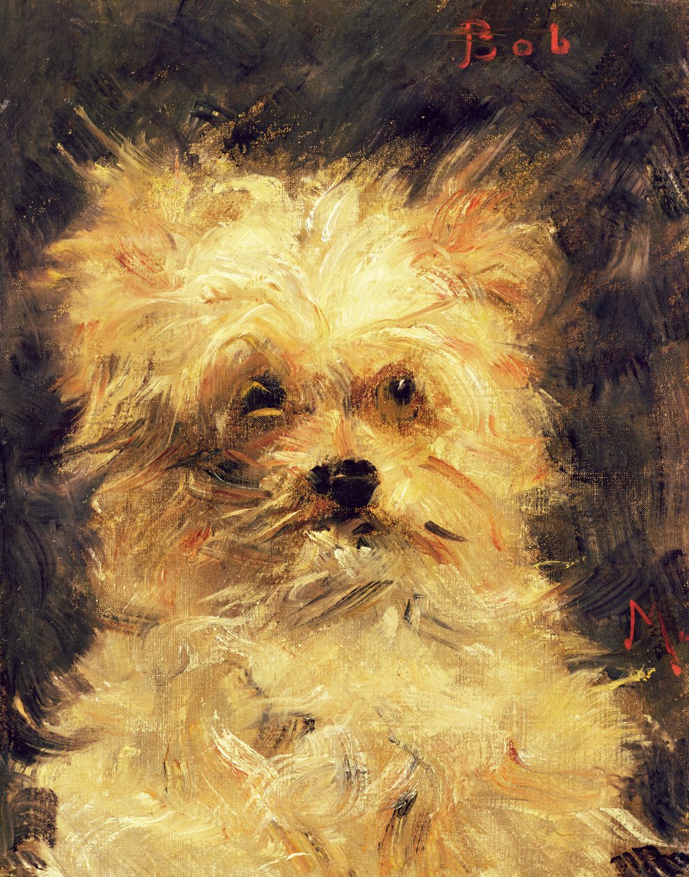 Hoofd van een hond - Bob, 1876 door Édouard Manet