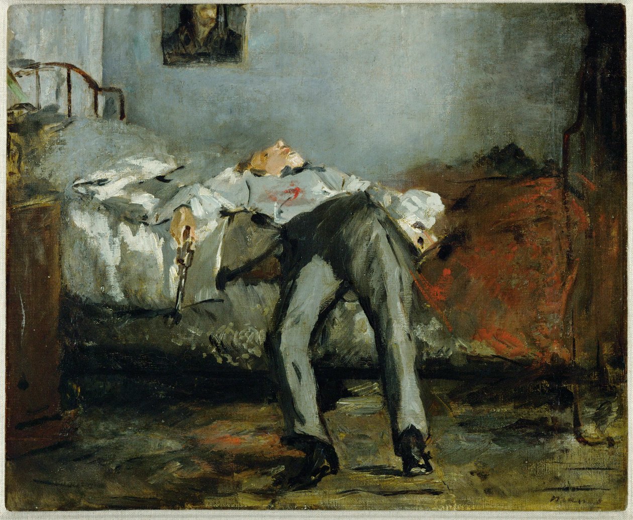 Zelfmoord ... (olieverf op doek) door Édouard Manet