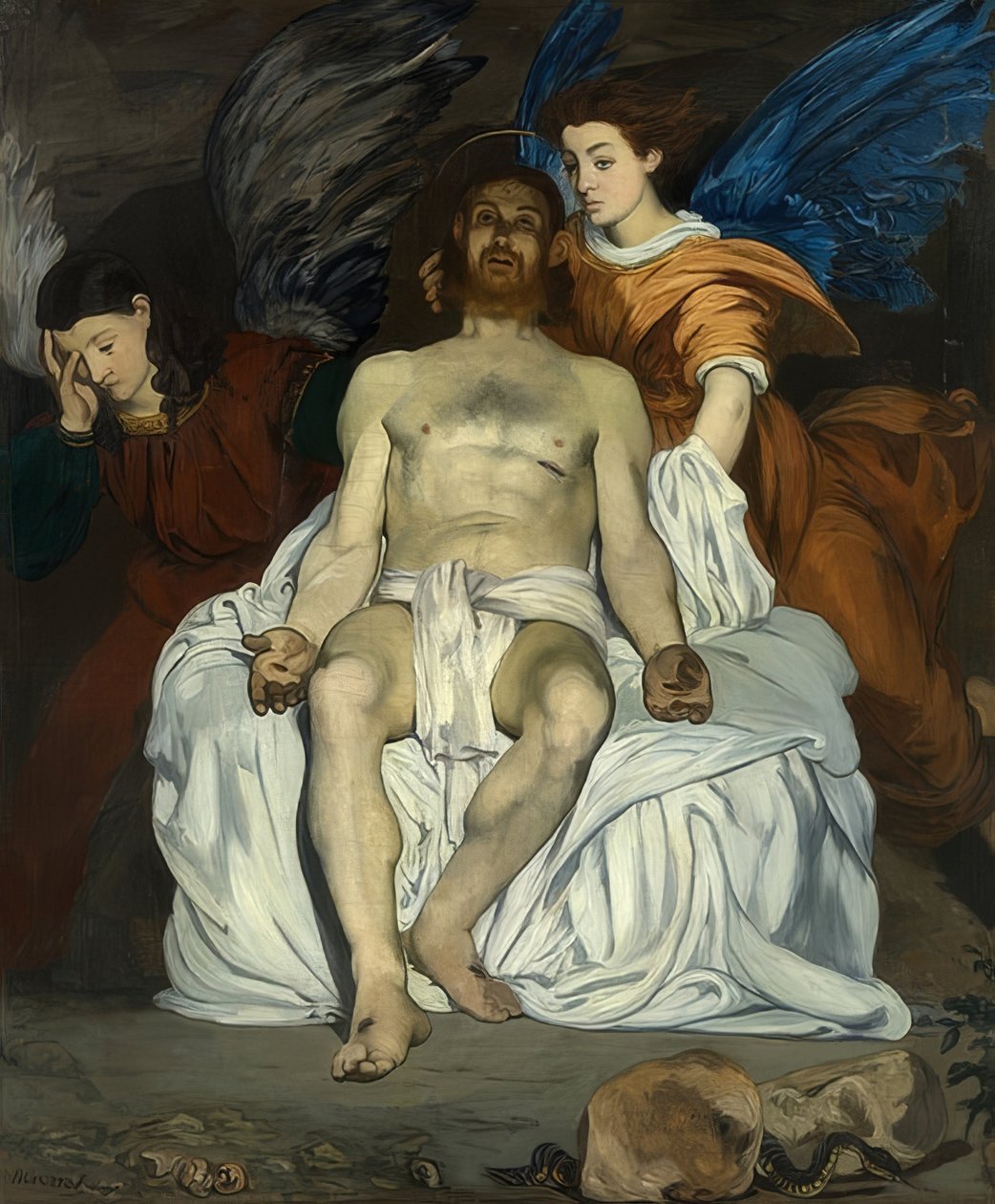 Dode Christus met engelen. 1864 door Édouard Manet