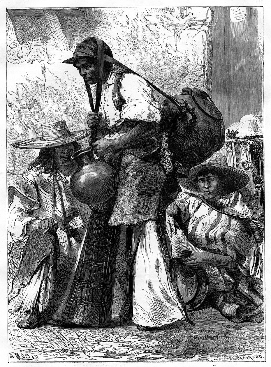 Waterverkoper, Mexico, 19e eeuw door Edouard Riou