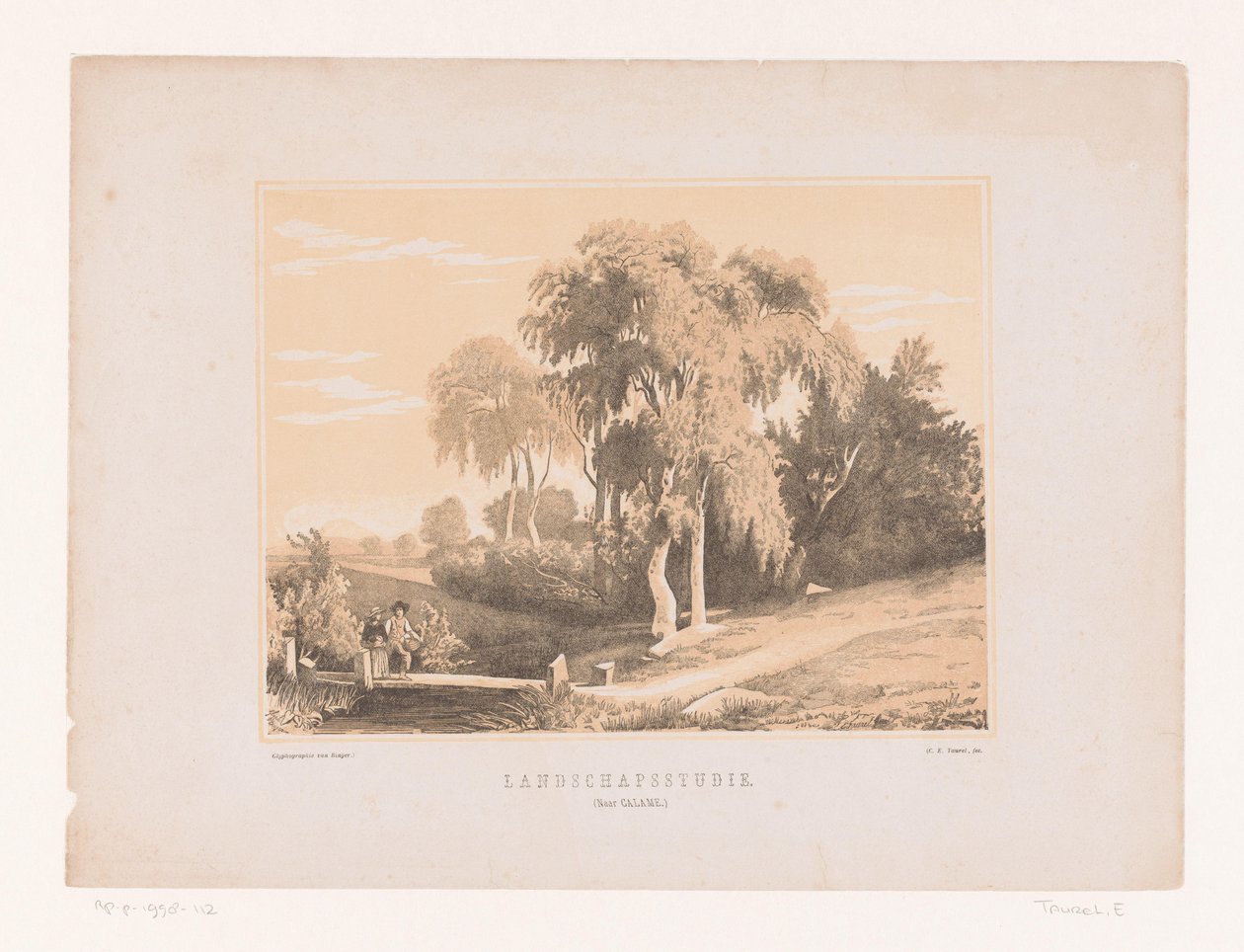 Landschapsstudie door Edouard Taurel