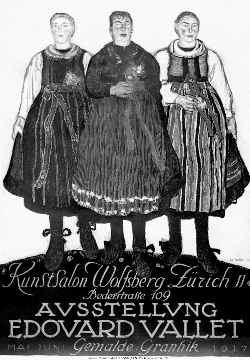 Zwitserland Poster Edouard Vallet 1917 door Edouard Vallet