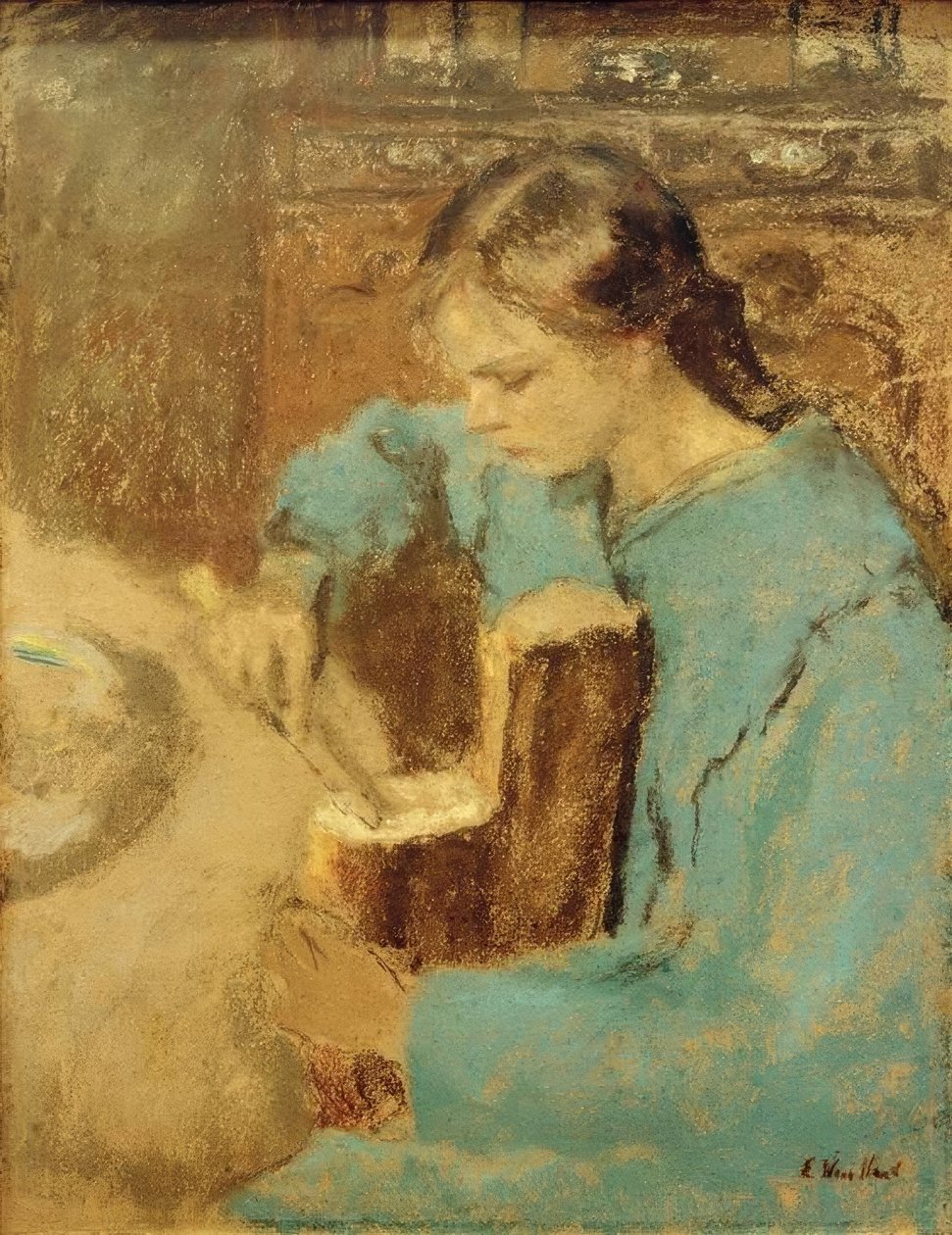 Annette met het brood door Edouard Vuillard