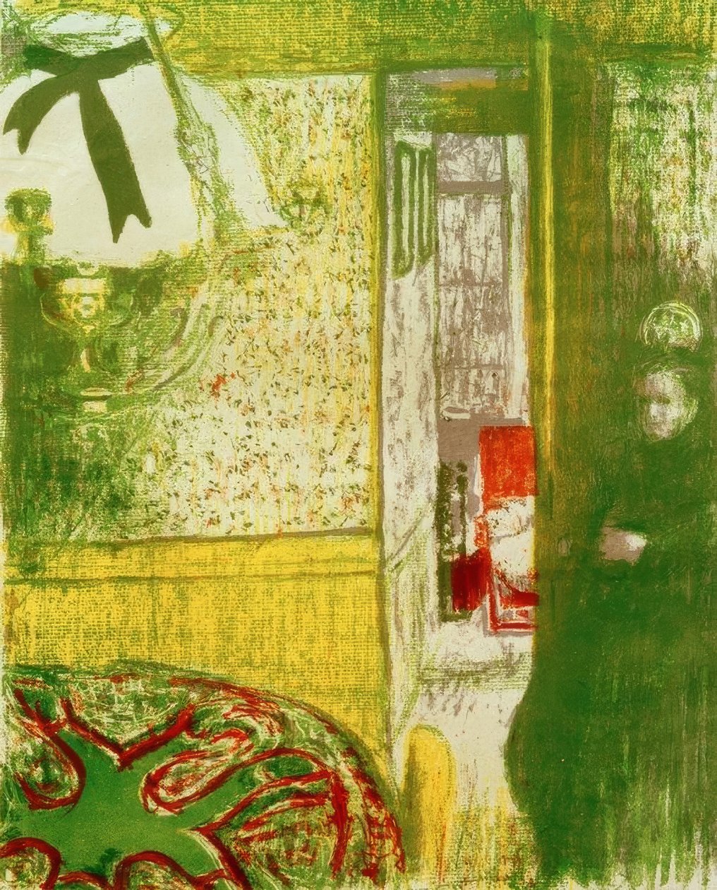 Interieur met hanglamp door Edouard Vuillard