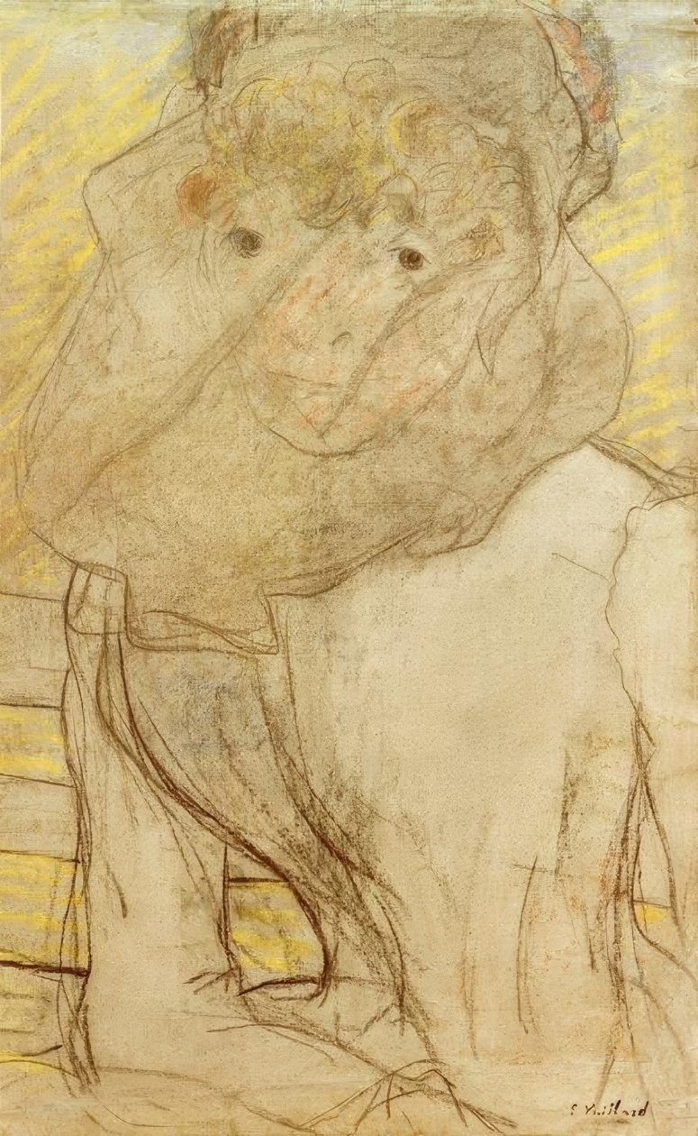 Jonge vrouw met viooltje door Edouard Vuillard