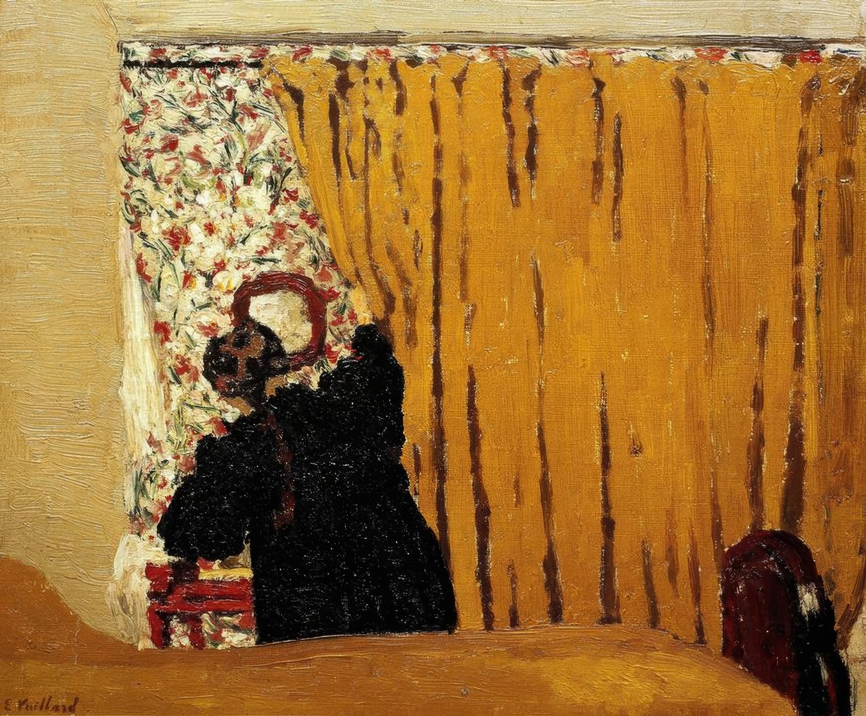 Het gele gordijn door Edouard Vuillard