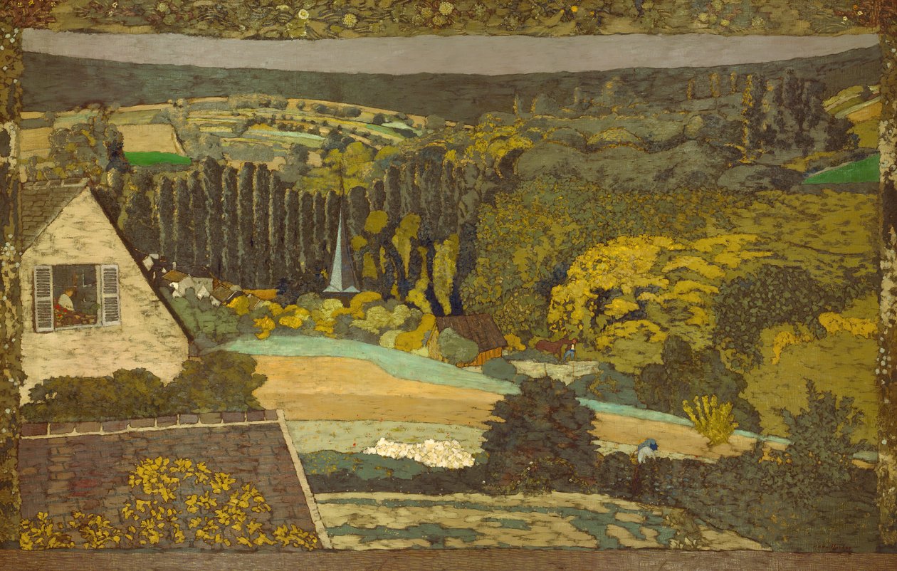 Landschap: raam met uitzicht op het bos door Edouard Vuillard