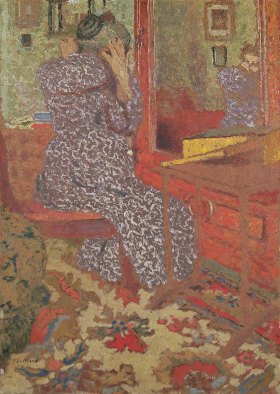 Madame Vuillard die haar haar arrangeert, 1900 door Edouard Vuillard