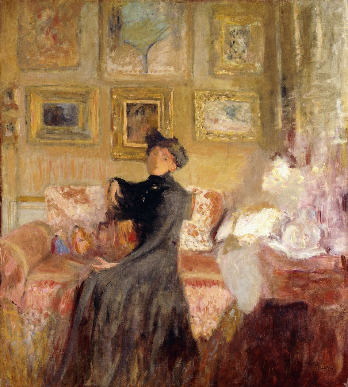 Rode bank; Le Divan Rouge, ca. 1905 door Edouard Vuillard
