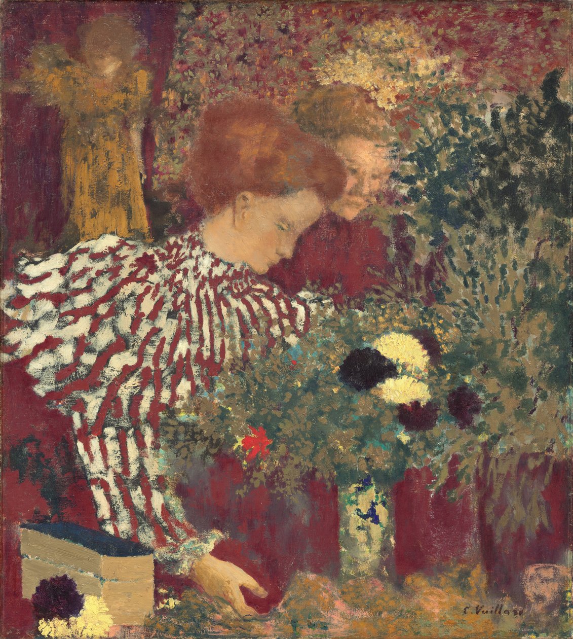 Vrouw in een Gestreepte Jurk door Edouard Vuillard