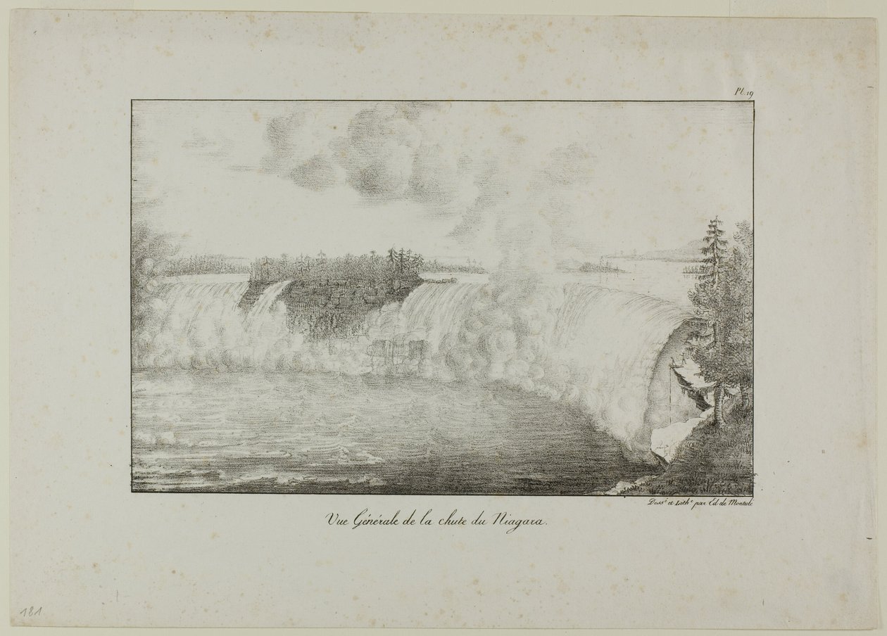 Uitzicht op de Niagara watervallen door Edouard de Montule