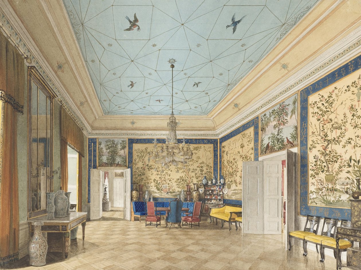 De Chinese kamer in het Koninklijk Paleis, Berlijn door Eduard Gaertner