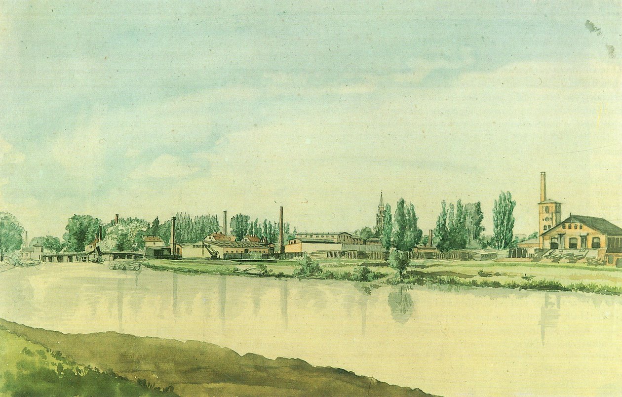 Duits: De Borsig-fabrieken in Moabit door Eduard Gaertner