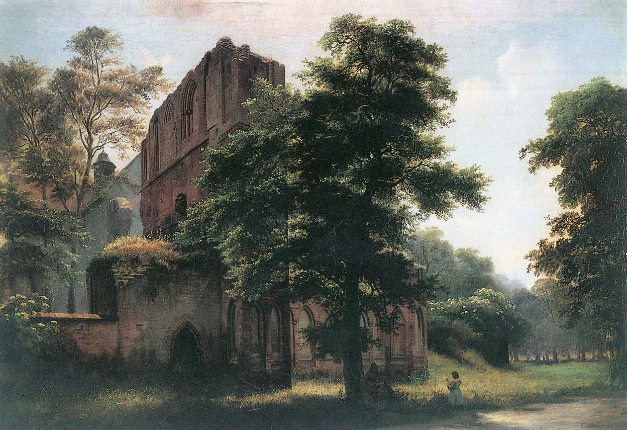 Lehnin kloosterruïnes door Eduard Gaertner