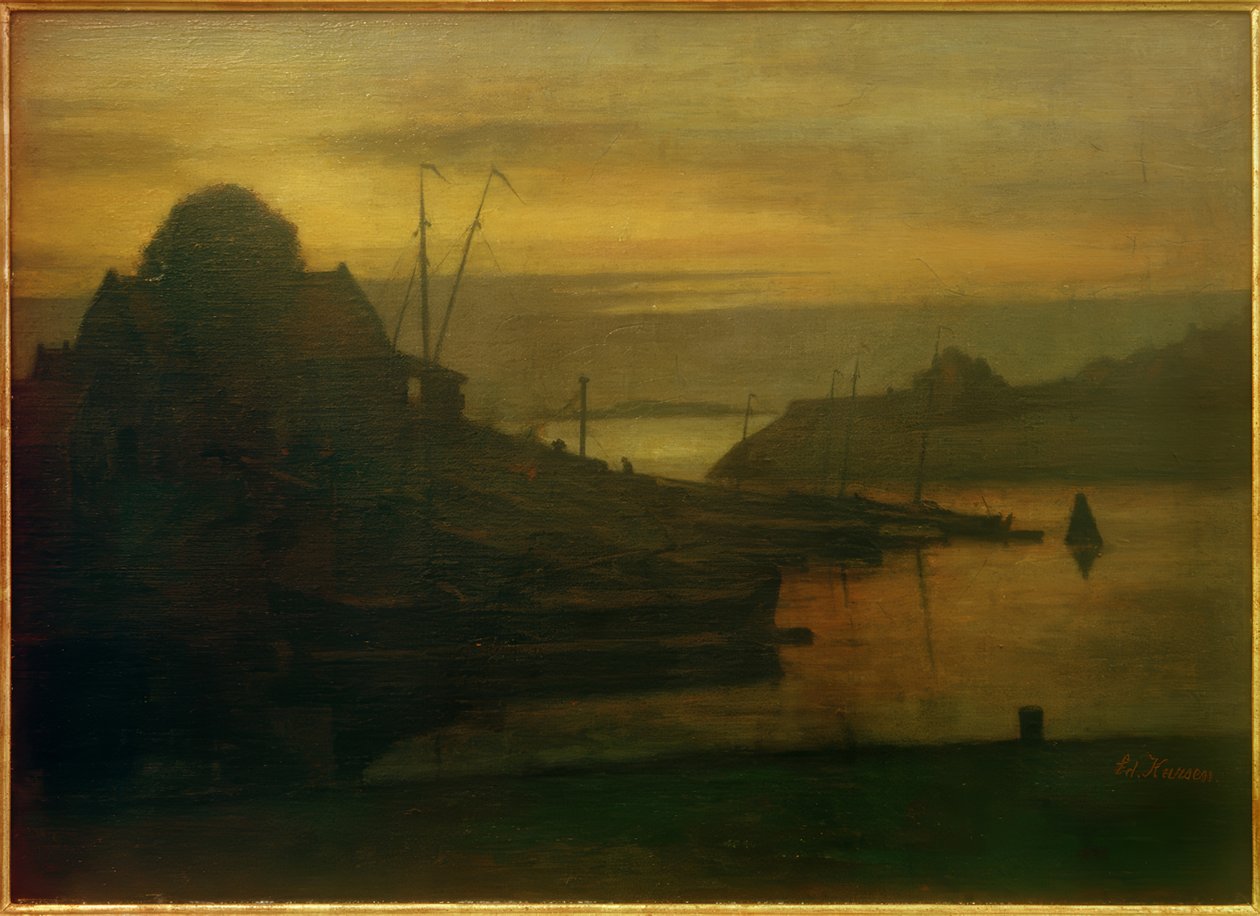 Scheepswerf in Muiden door Eduard Karsen
