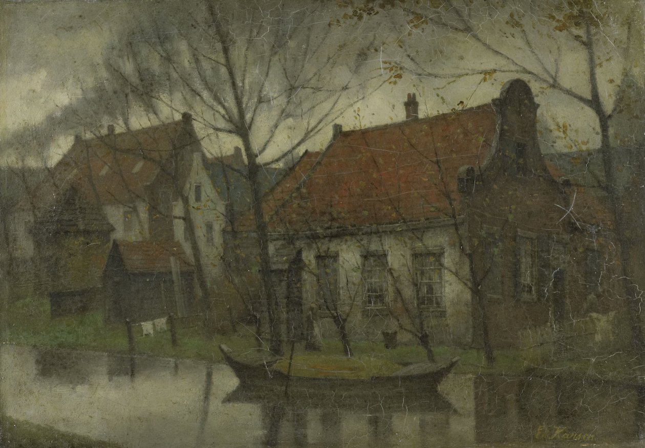 Uitzicht in een dorp door Eduard Karsen