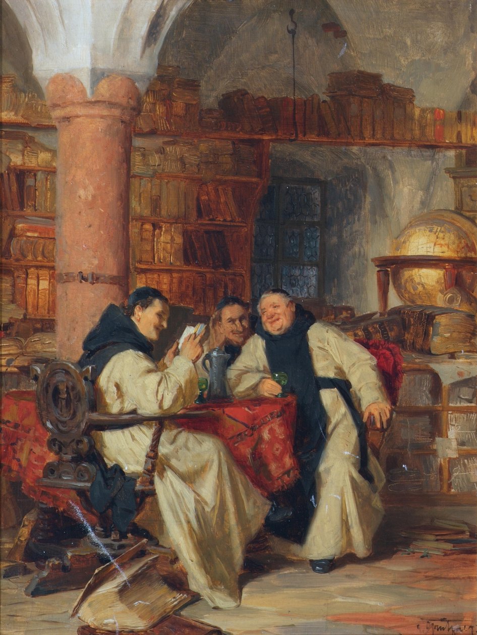 In de kloosterbibliotheek door Eduard Theodor Ritter von Grützner