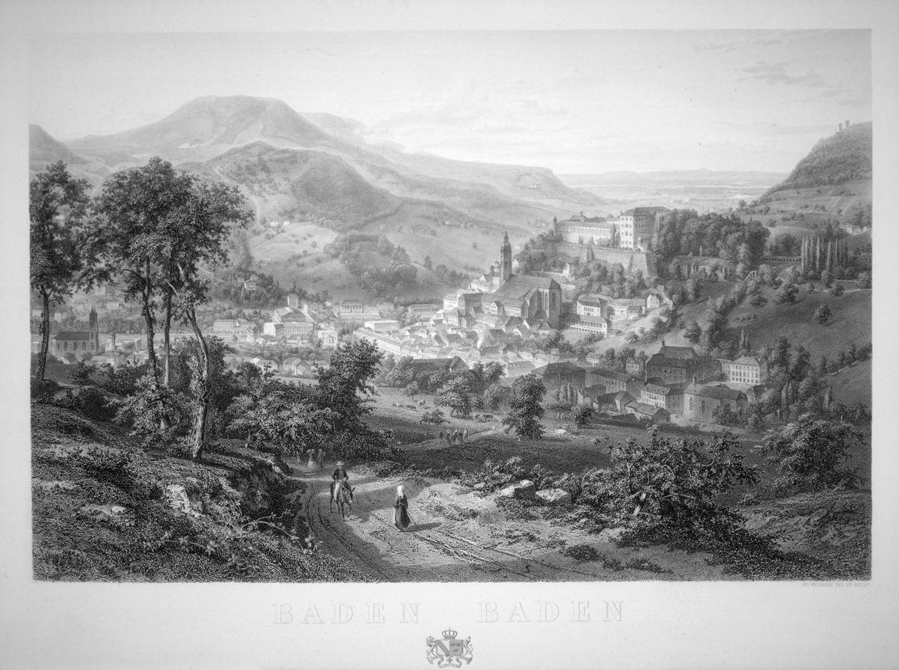 Baden Baden, 19e eeuw door Eduard Willman