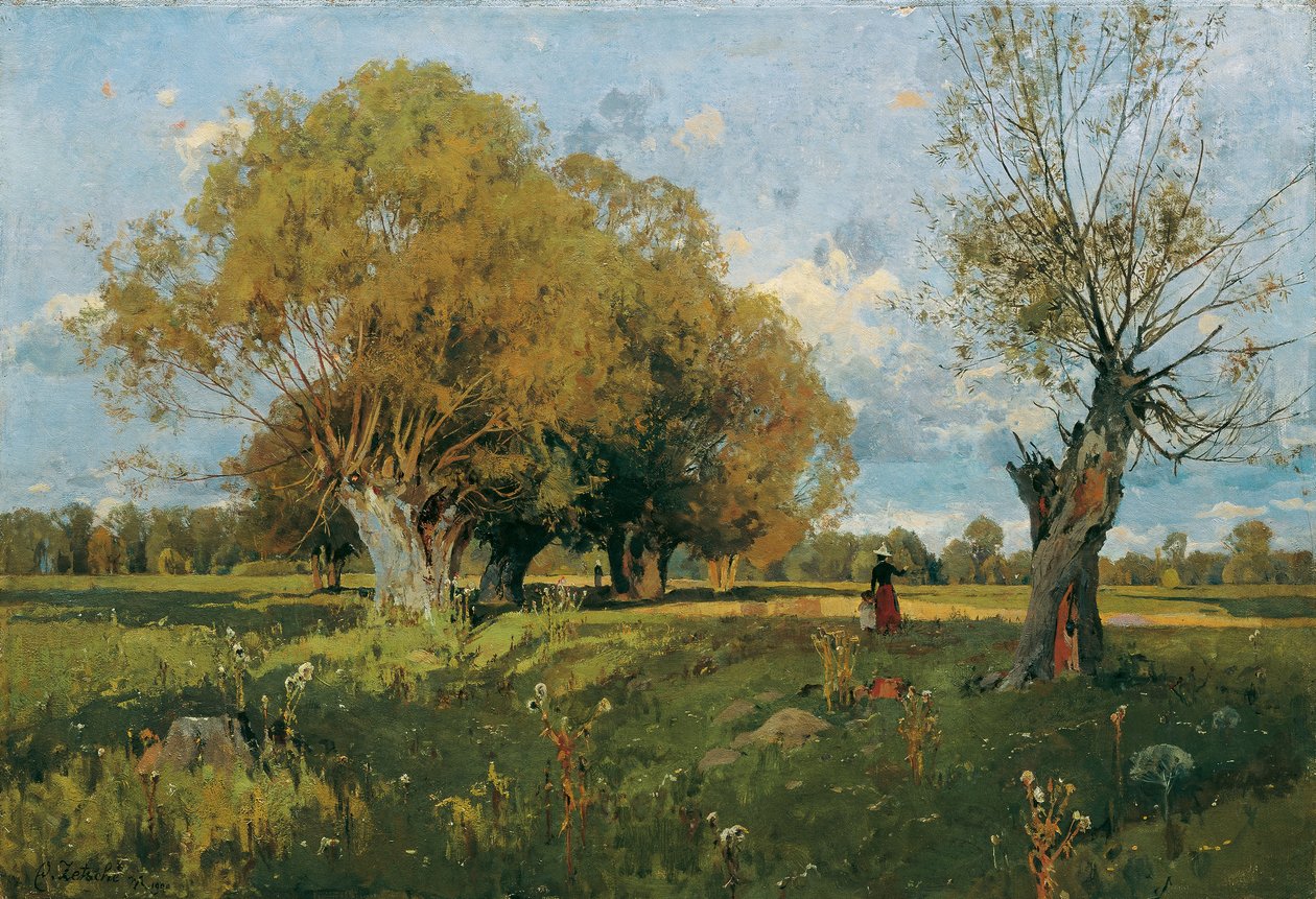 Landschap bij Lichtenwörth door Eduard Zetsche