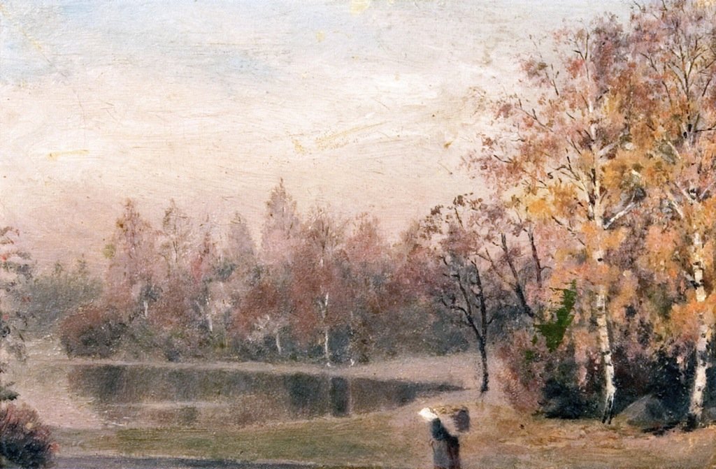 Herfst in het bos door Edvard Munch