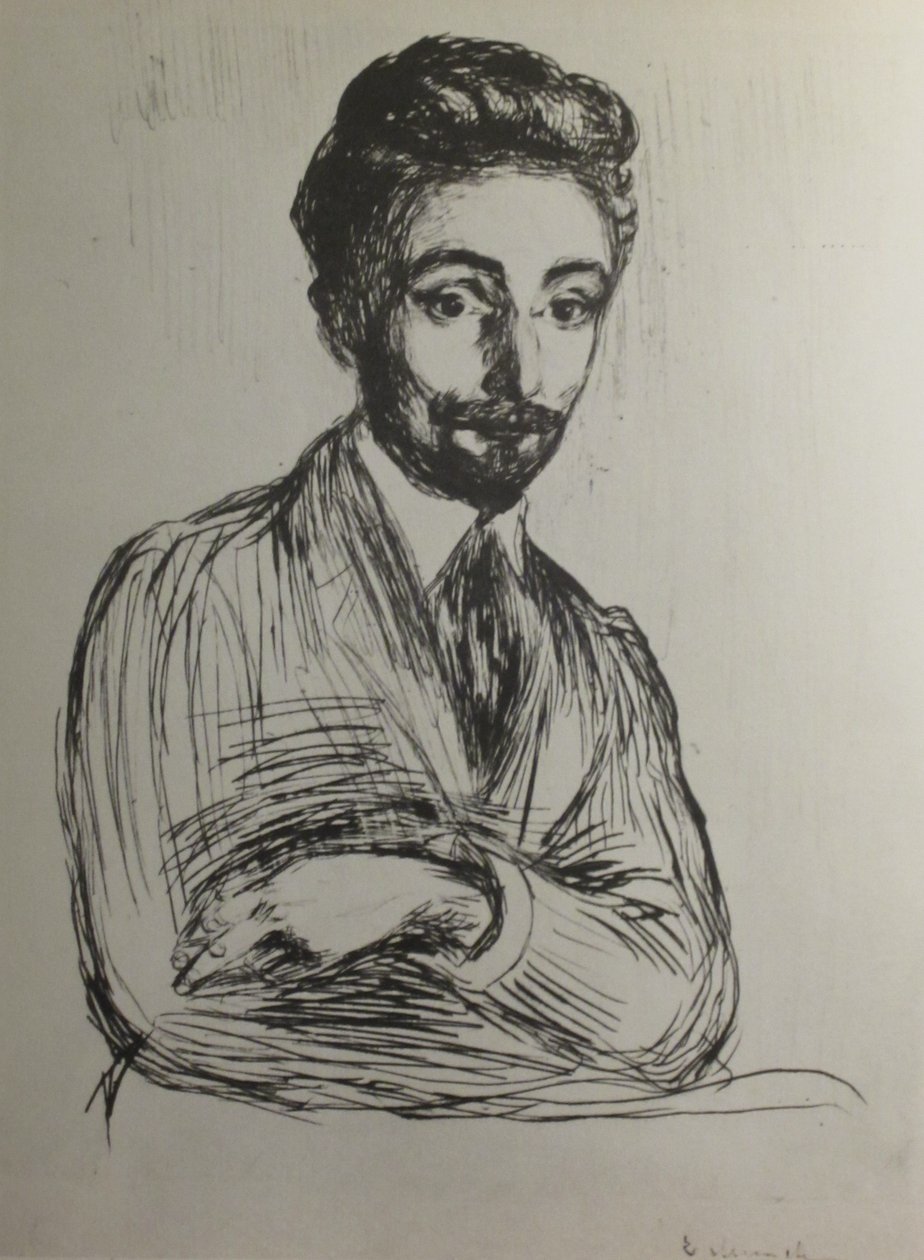 Portret van Helge Rode door Edvard Munch