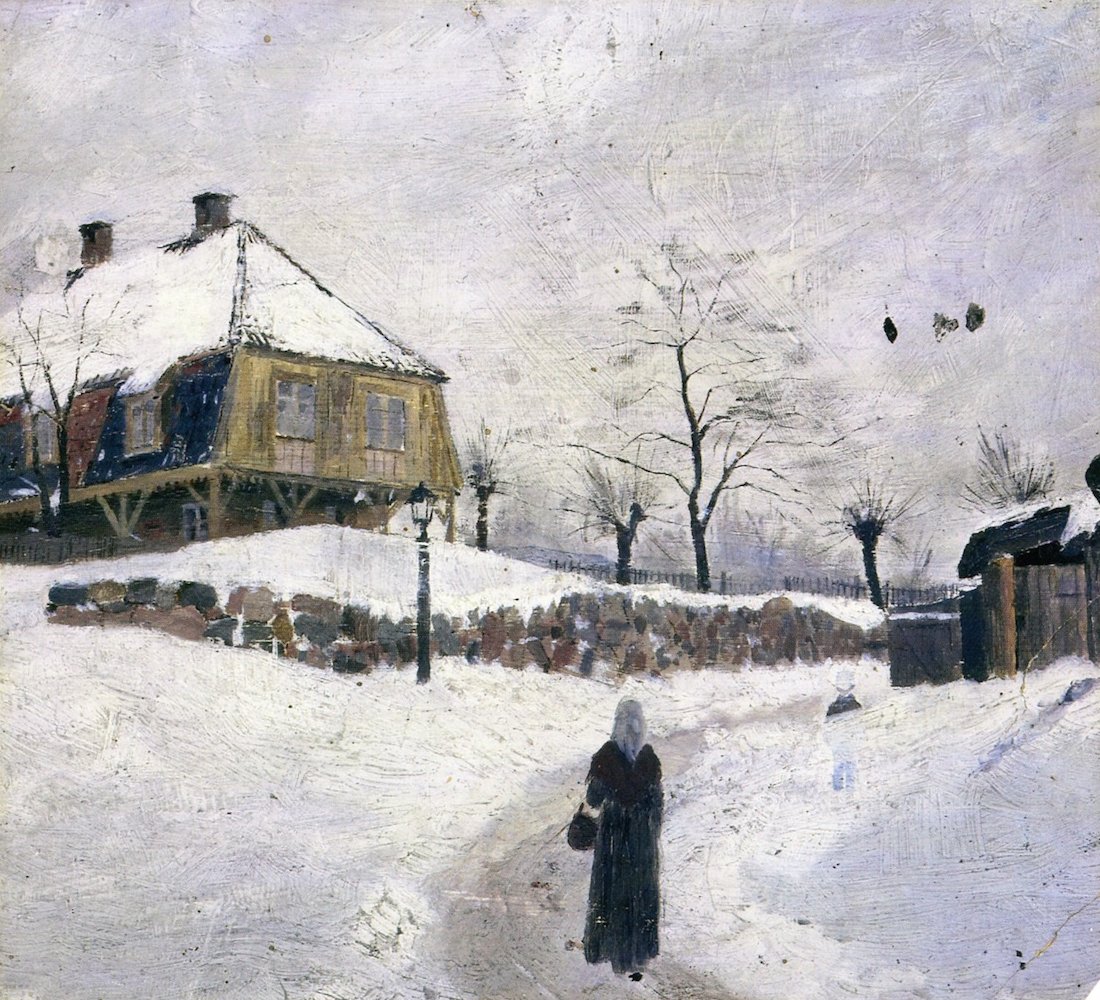 Øvre Foss in de Winter door Edvard Munch