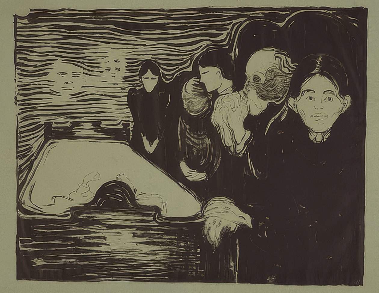 Aan het sterfbed door Edvard Munch