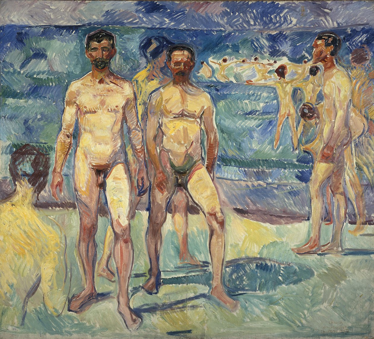 Badende mannen door Edvard Munch