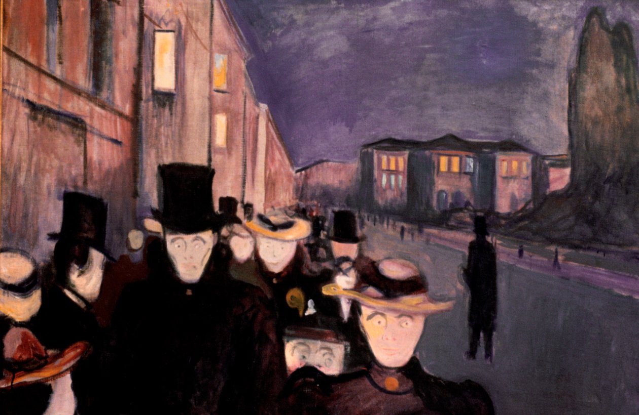 Avond op Karl Johan door Edvard Munch