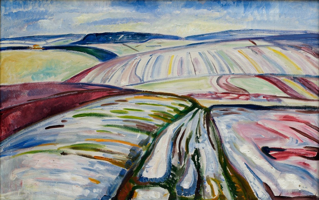 Veld in de Sneeuw door Edvard Munch