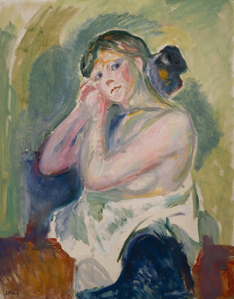 Halfnaakt door Edvard Munch