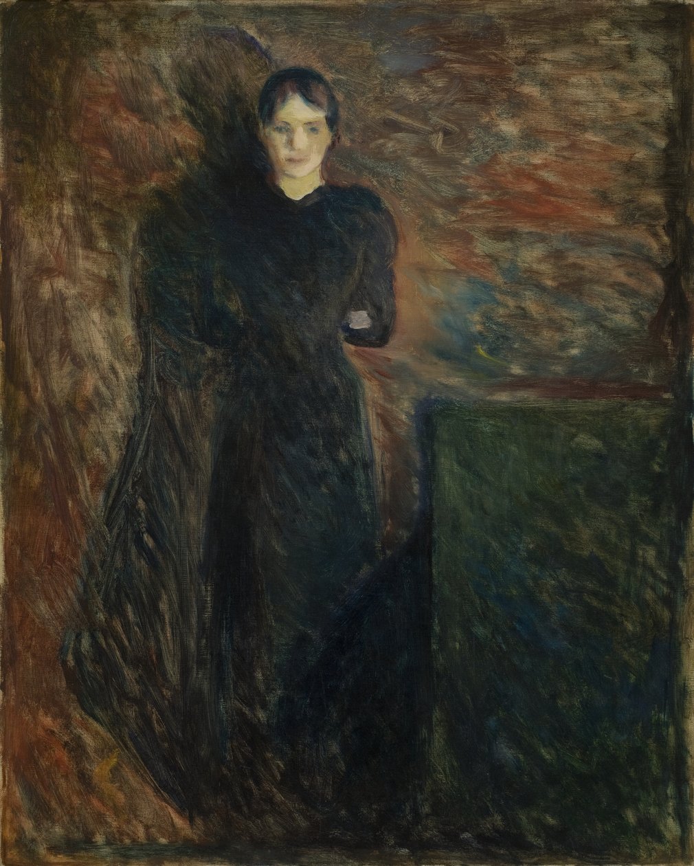 Dame in het zwart door Edvard Munch