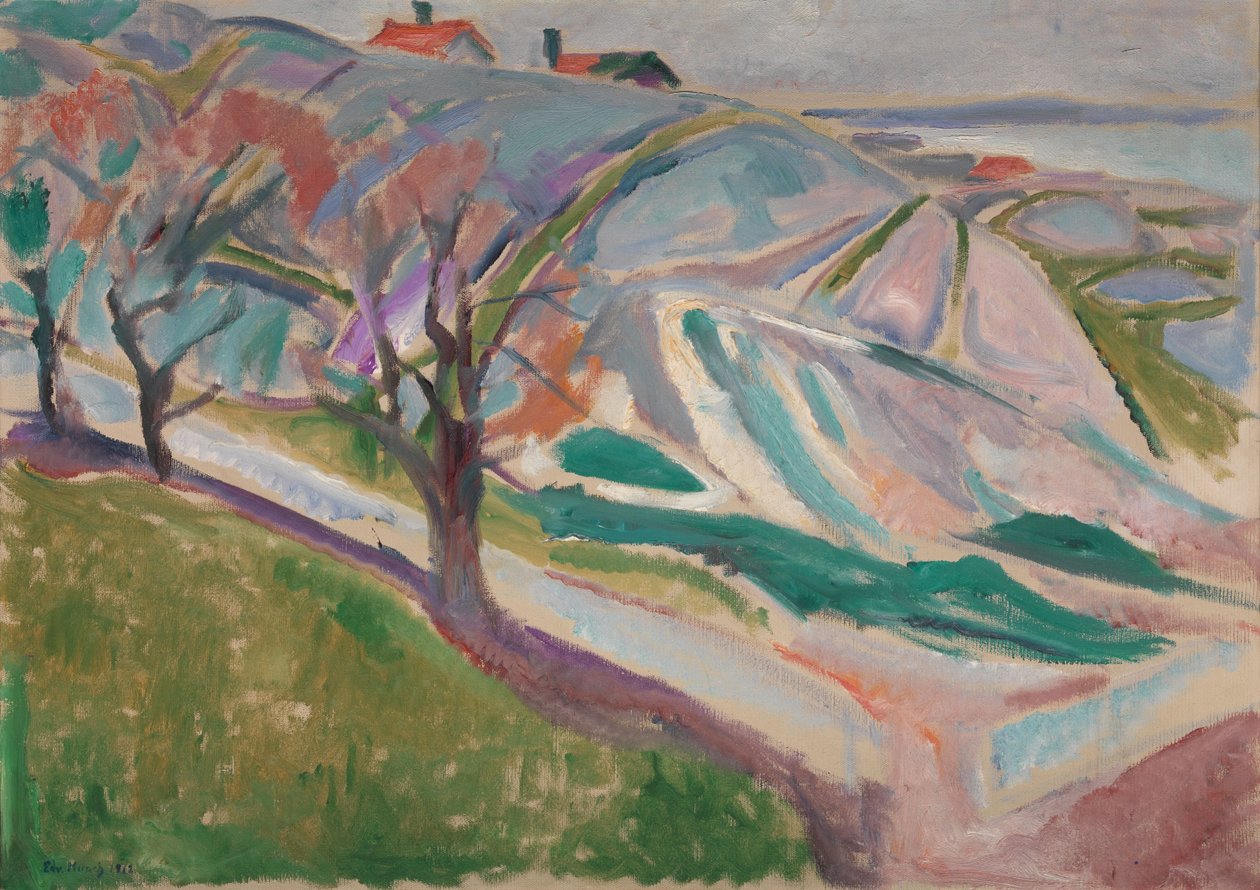 Landschap, Kragero, 1912 door Edvard Munch