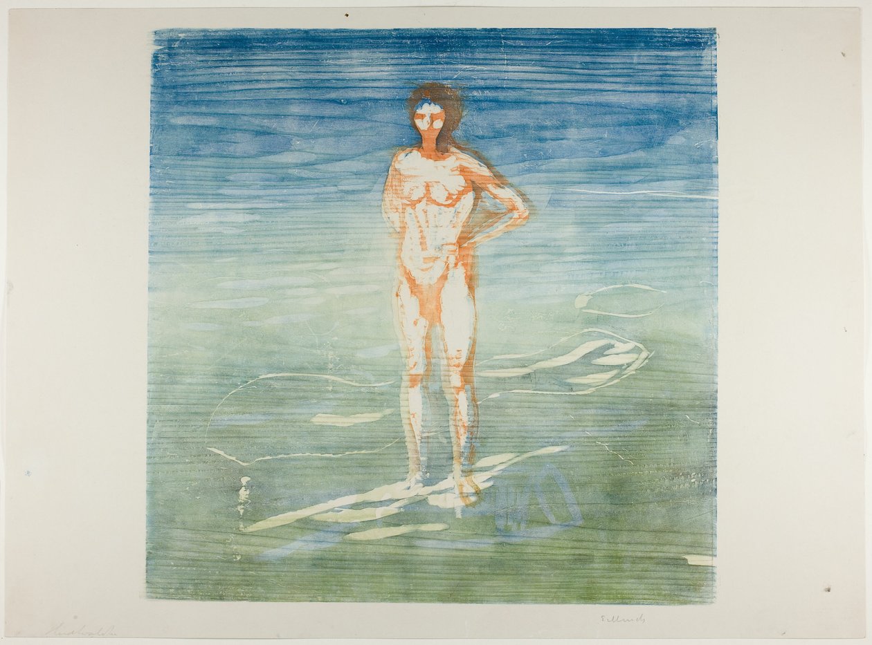 Man die zich baadt door Edvard Munch