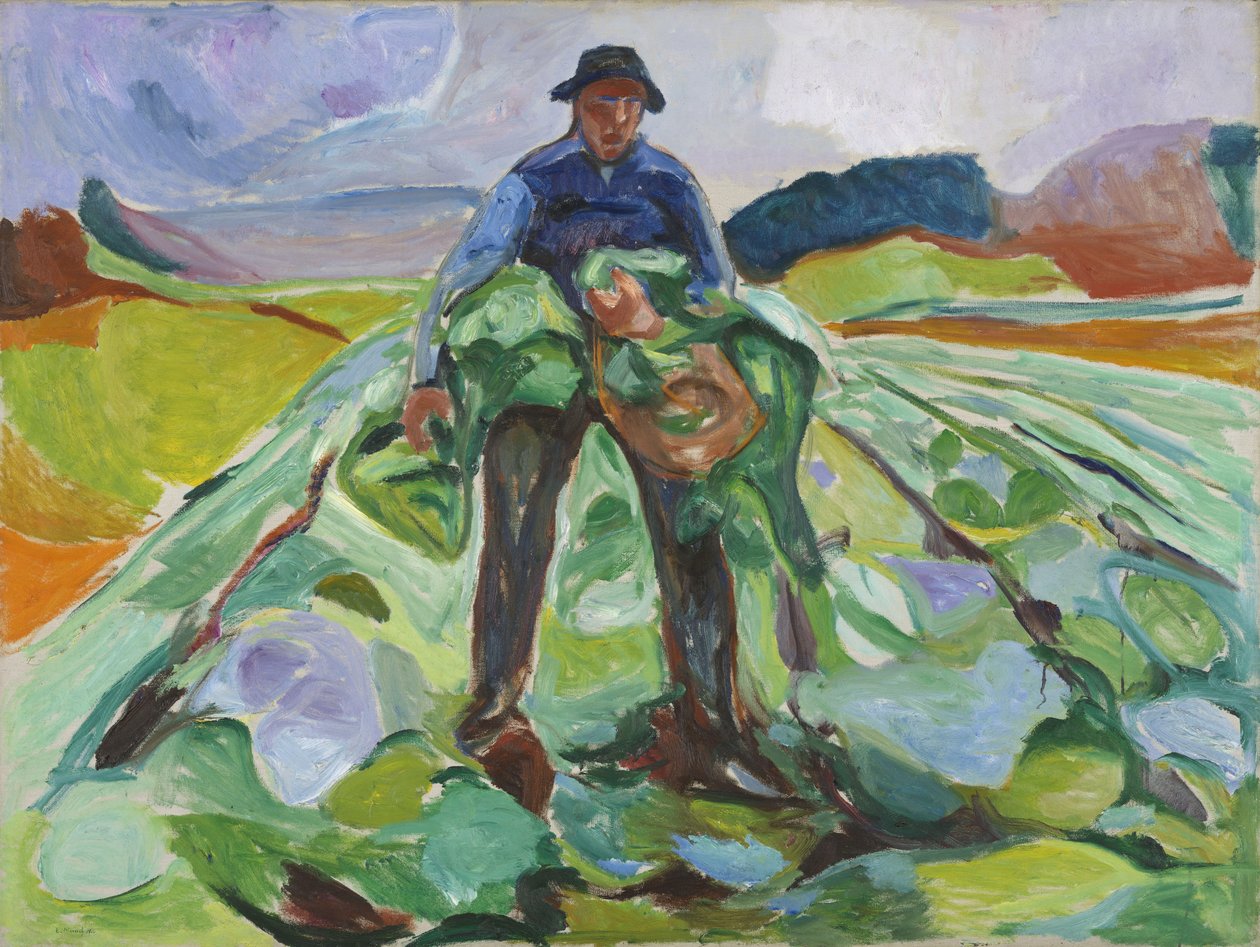 Man in het Koolveld door Edvard Munch