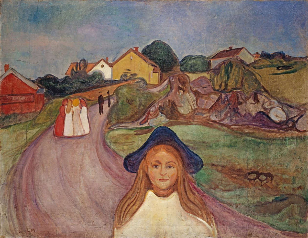 Weg in Aasgaardstrand door Edvard Munch
