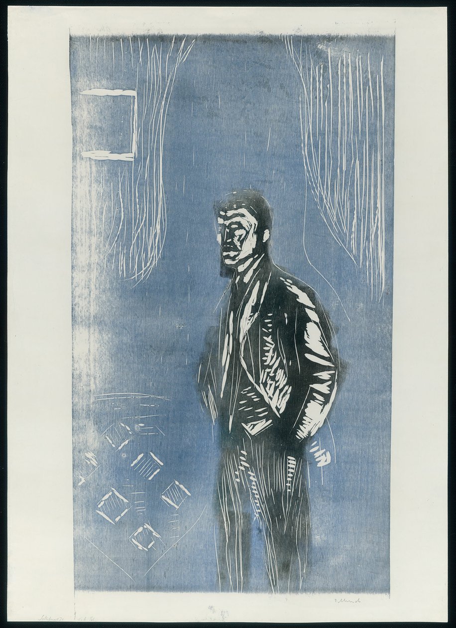 Zelfportret in Maanlicht door Edvard Munch