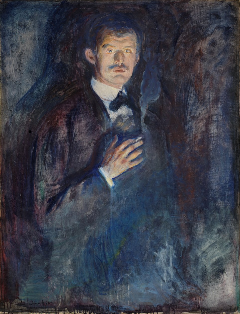 Zelfportret met Sigaret door Edvard Munch