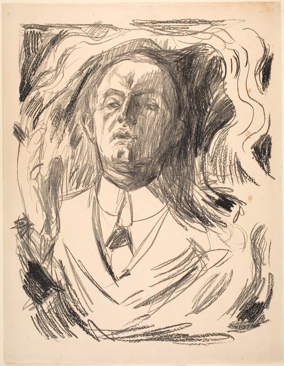Zelfportret met sigaret door Edvard Munch