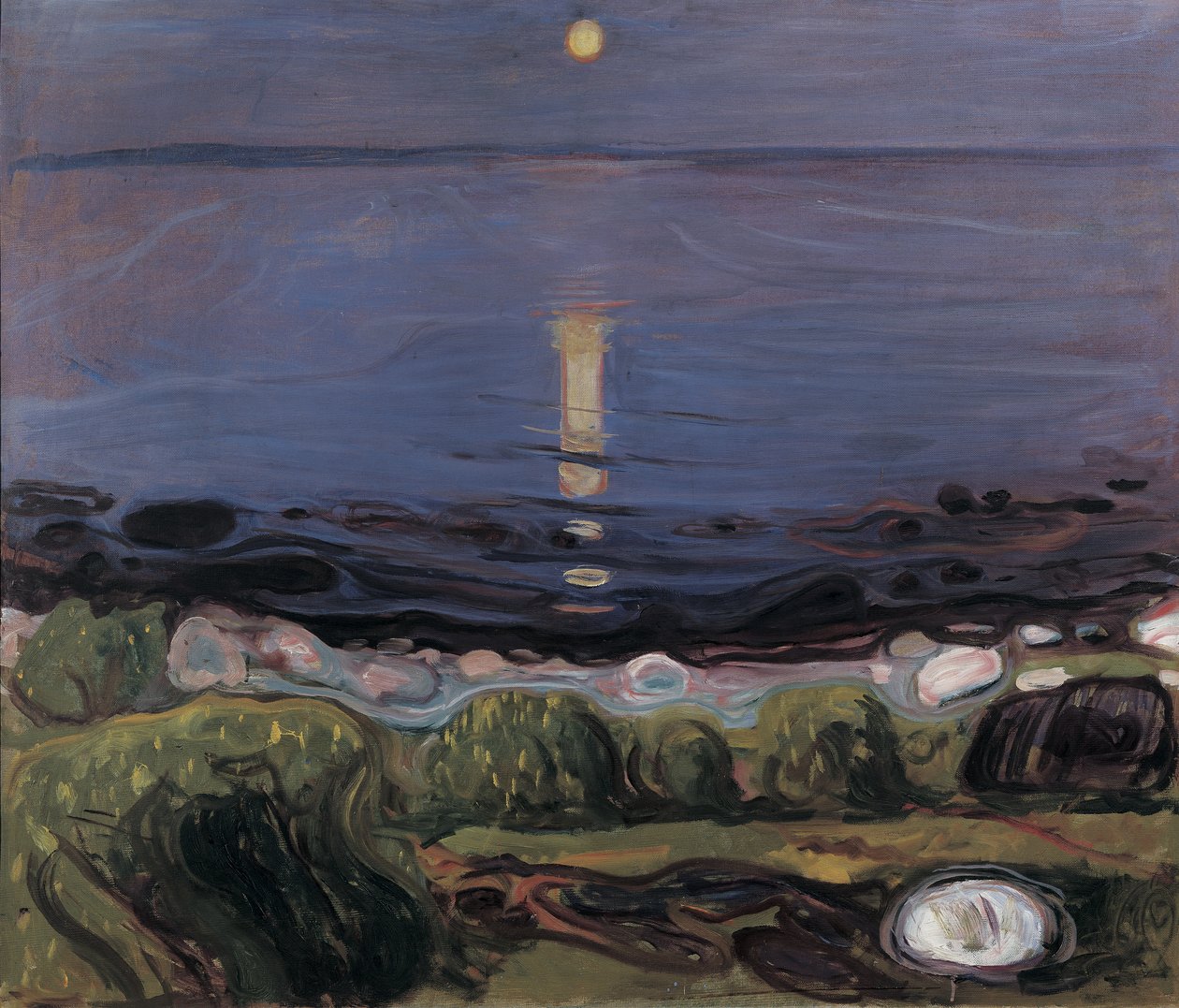 Zomernacht aan het Strand door Edvard Munch