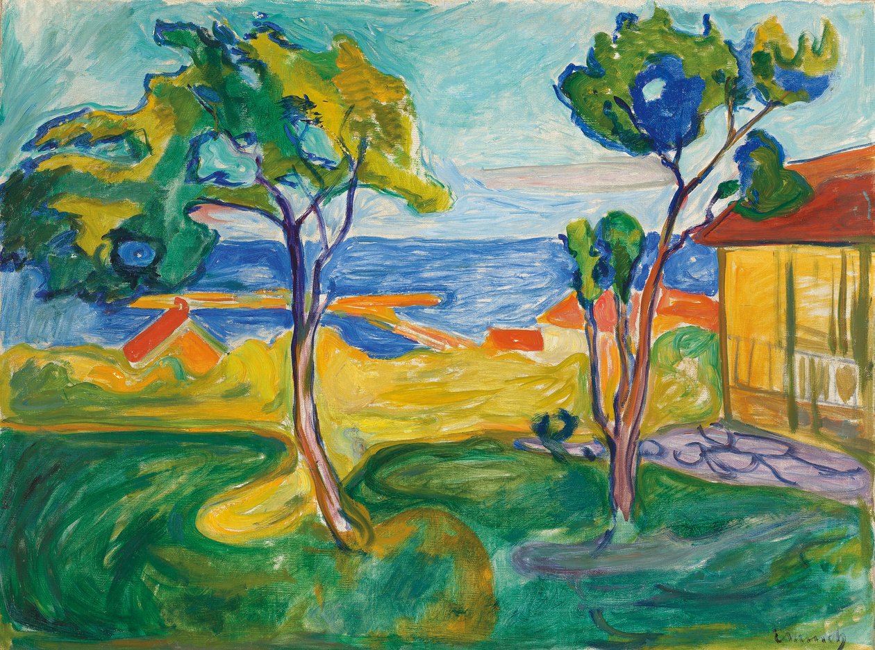De tuin in Asgardstrand door Edvard Munch