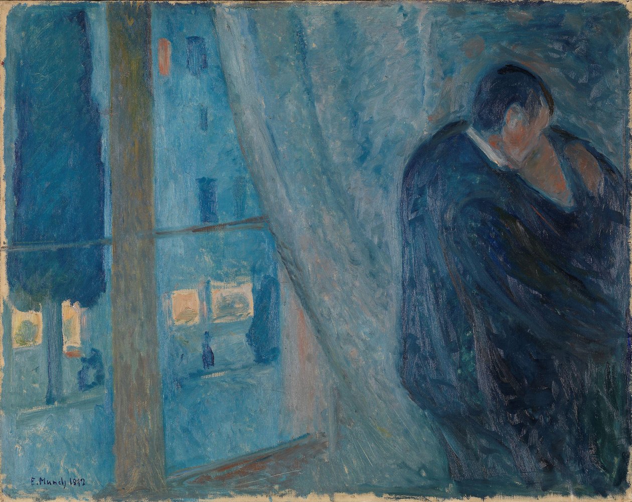 De Kus, 1892 door Edvard Munch