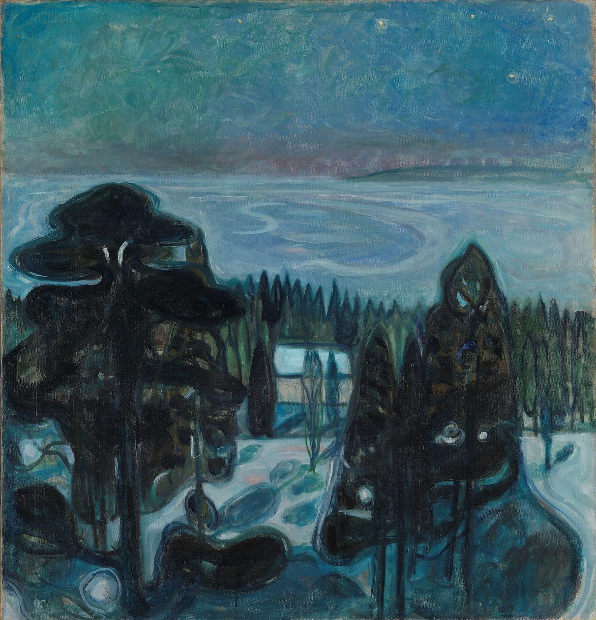 Witte nacht door Edvard Munch
