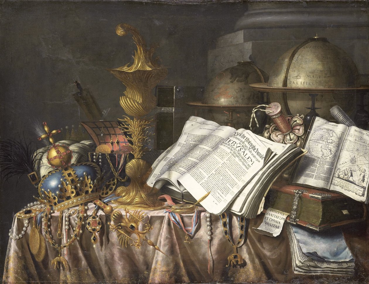 Vanitas stilleven door Edwaert Collier