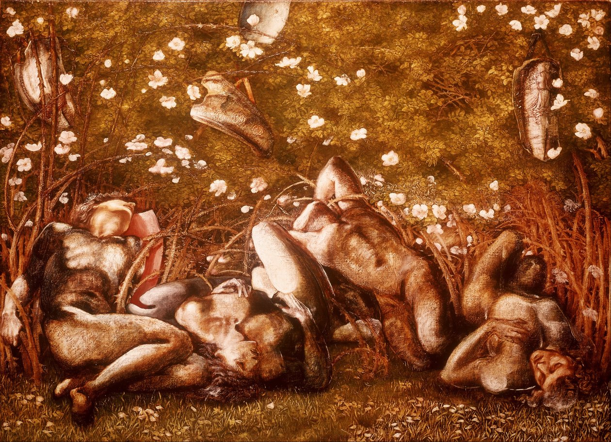 Studie voor De Slapende Ridders door Edward Burne Jones