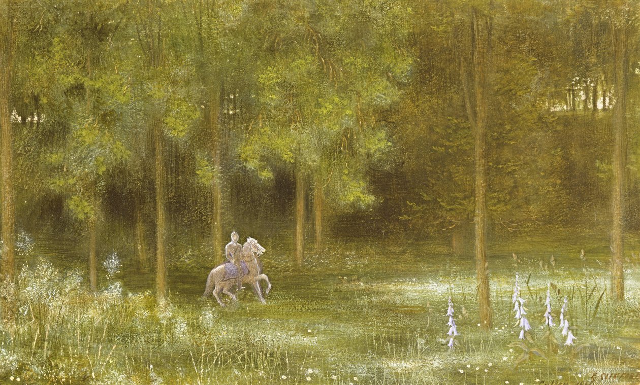 Ridder in een landschap door Edward Clifford