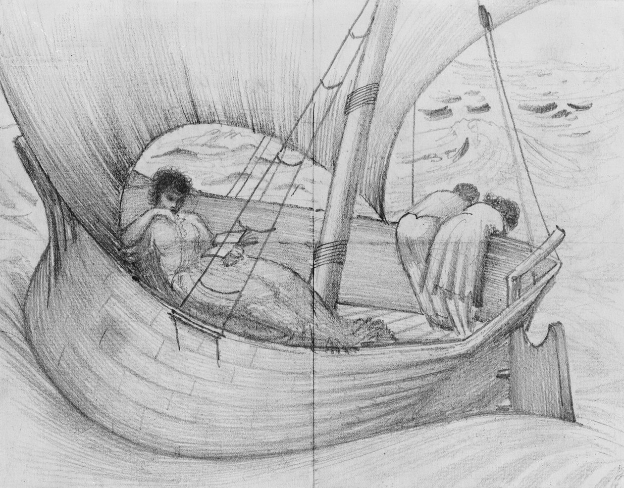 Mama, Gertie en Georgie reizen per boot naar Frankrijk, uit het album 