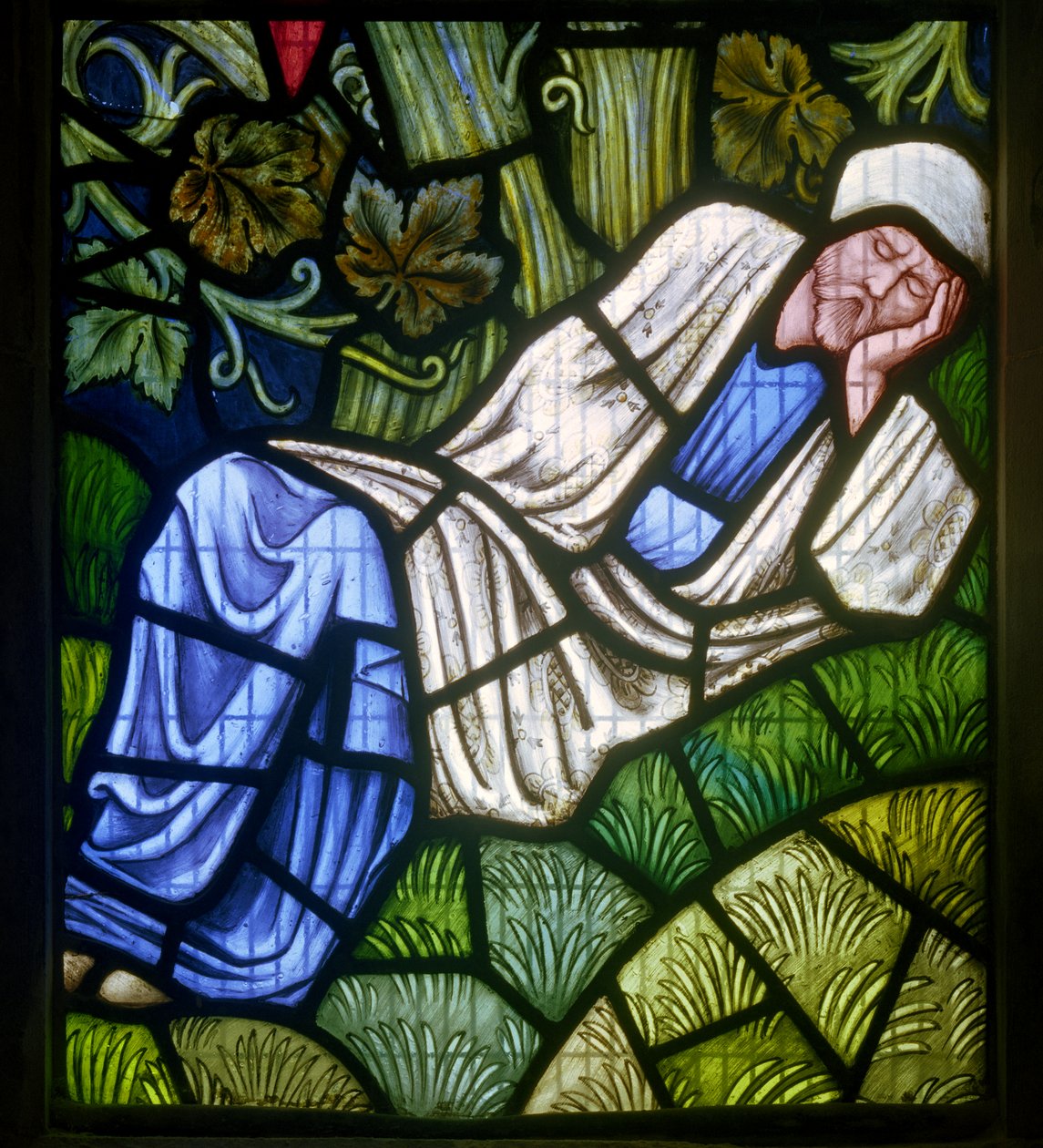 Rottingdean, St Margaret, De Boom van Jesse, Burne-Jones Zelfportret door Edward Burne Jones