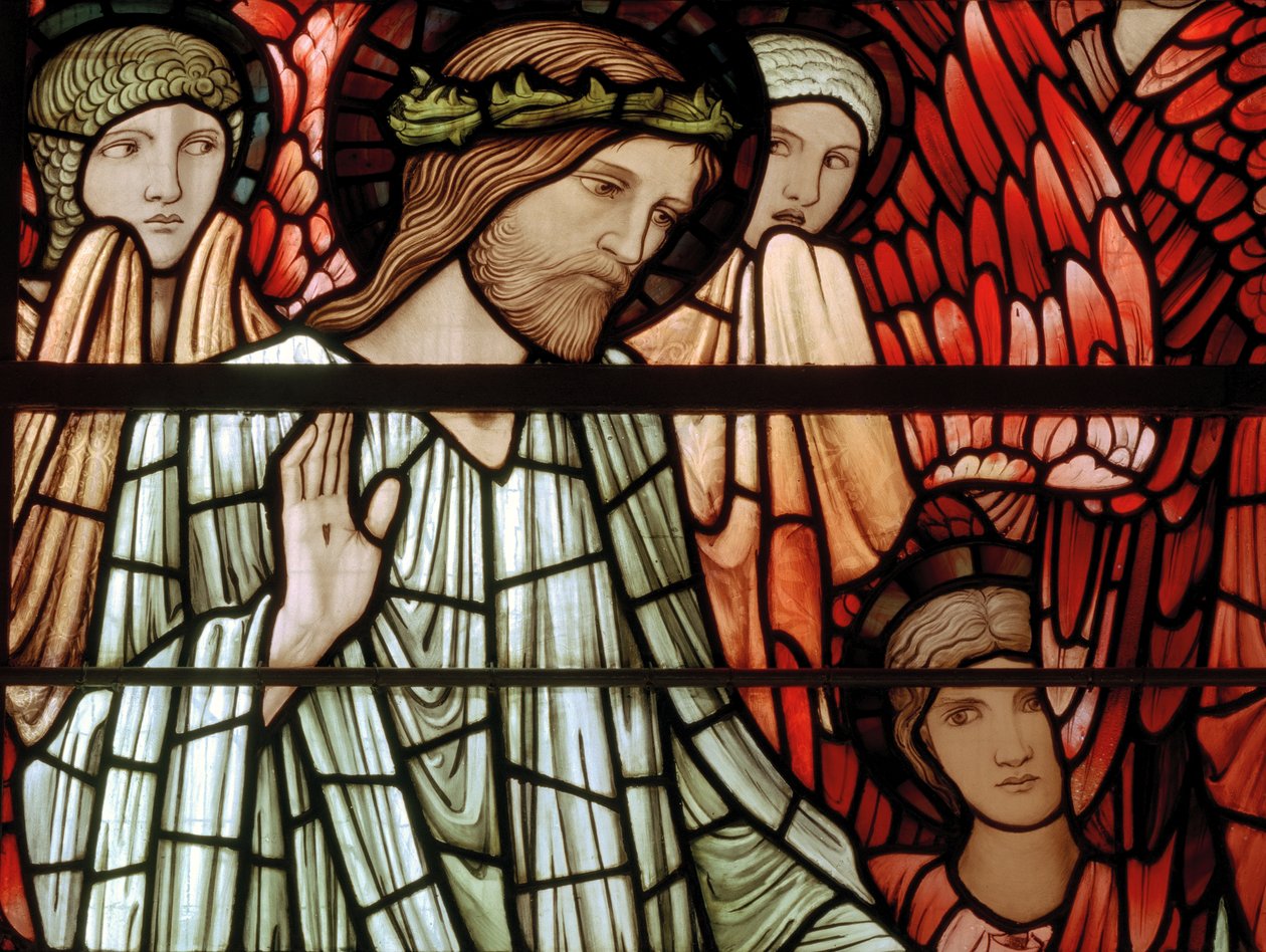 Het Laatste Oordeel Raam, detail, Christus in Majesteit, 1897 door Edward Burne Jones