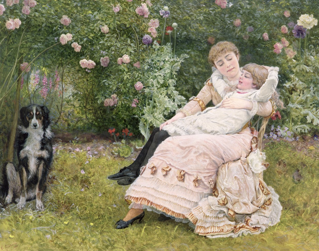Een rust in de tuin, 1900 door Edward Killingworth Johnson